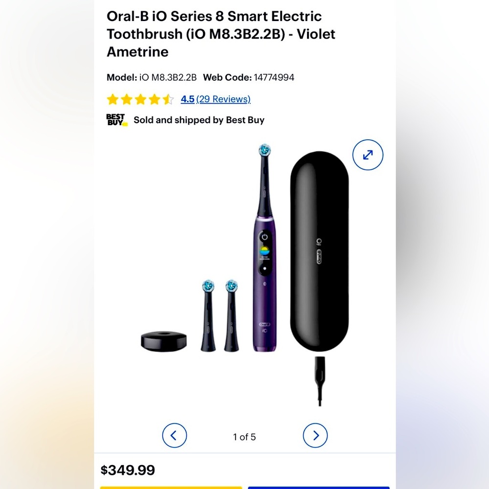 Oral-B iO Series 8 Electric Toothbrush - Purple